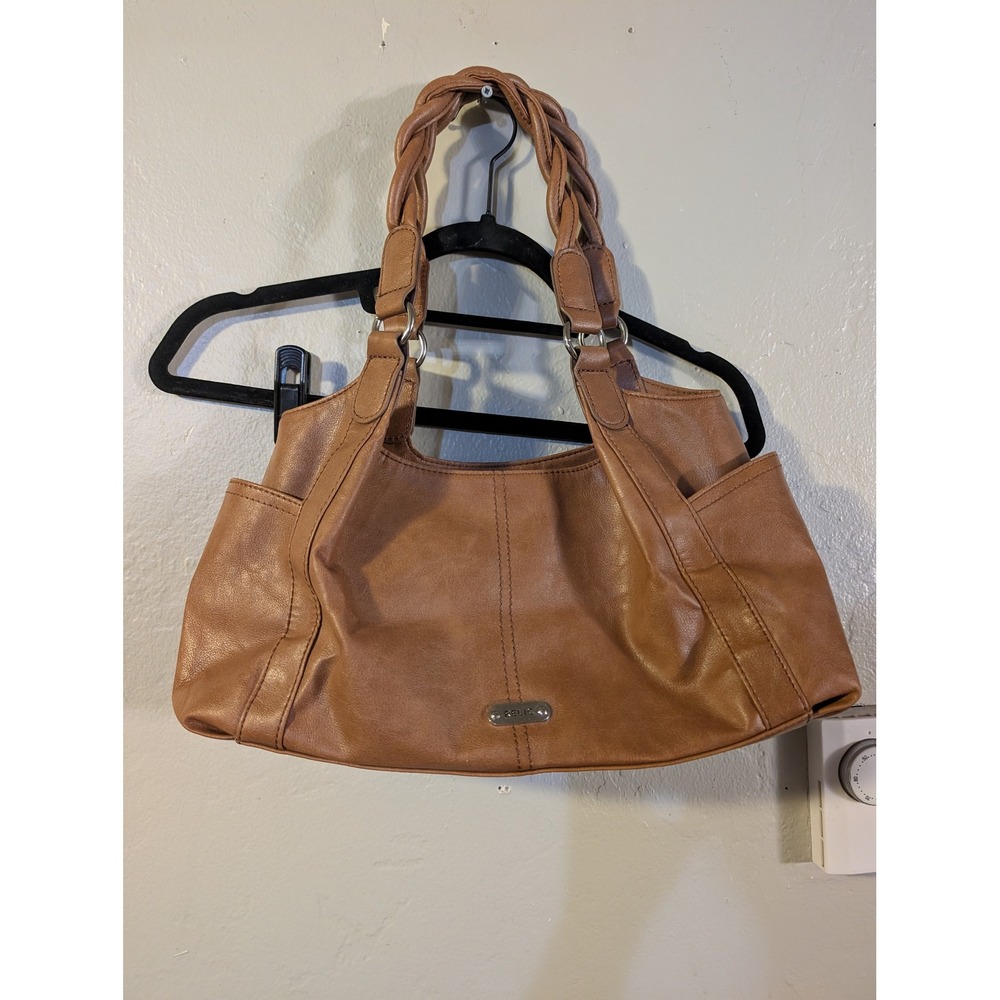 Relic Cognac Brown Braided Handle Shoulder Bag Hobo Purse Y2K
